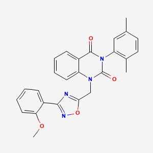 molecular formula C26H22N4O4 B2371426 3-(2,5-二甲苯基)-1-((3-(2-甲氧基苯基)-1,2,4-恶二唑-5-基)甲基)喹唑啉-2,4(1H,3H)-二酮 CAS No. 1207046-70-5