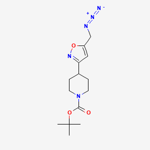molecular formula C14H21N5O3 B2371429 Tert-butyl 4-[5-(azidomethyl)-1,2-oxazol-3-yl]piperidine-1-carboxylate CAS No. 2248413-13-8