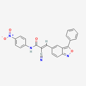 molecular formula C23H14N4O4 B2371442 (E)-2-cyano-N-(4-nitrophenyl)-3-(3-phenylbenzo[c]isoxazol-5-yl)acrylamide CAS No. 634578-16-8