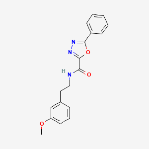 molecular formula C18H17N3O3 B2371444 N-(3-methoxyphenethyl)-5-phenyl-1,3,4-oxadiazole-2-carboxamide CAS No. 1173065-23-0