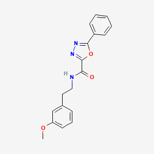 molecular formula C18H17N3O3 B2371444 N-[2-(3-methoxyphenyl)ethyl]-5-phenyl-1,3,4-oxadiazole-2-carboxamide CAS No. 1173065-23-0