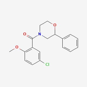molecular formula C18H18ClNO3 B2371452 (5-Chloro-2-methoxyphenyl)(2-phenylmorpholino)methanone CAS No. 953983-97-6