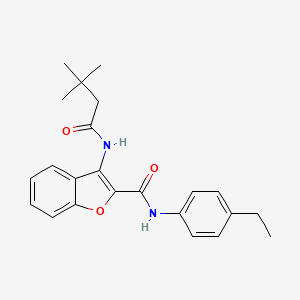 molecular formula C23H26N2O3 B2371462 3-(3,3-二甲基丁酰胺)-N-(4-乙基苯基)苯并呋喃-2-甲酰胺 CAS No. 888454-13-5