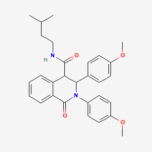 molecular formula C29H32N2O4 B2371464 2,3-bis(4-methoxyphenyl)-N-(3-methylbutyl)-1-oxo-1,2,3,4-tetrahydroisoquinoline-4-carboxamide CAS No. 1023805-53-9