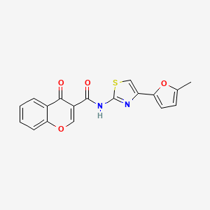 molecular formula C18H12N2O4S B2371465 N-(4-(5-甲基呋喃-2-基)噻唑-2-基)-4-氧代-4H-色满-3-甲酰胺 CAS No. 477551-95-4