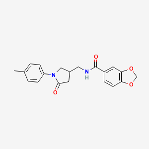 N-((5-oxo-1-(p-tolyl)pyrrolidin-3-yl)methyl)benzo[d][1,3]dioxole-5-carboxamide