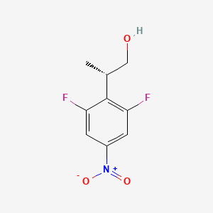 molecular formula C9H9F2NO3 B2371482 (2S)-2-(2,6-Difluoro-4-nitrophenyl)propan-1-ol CAS No. 2248200-03-3