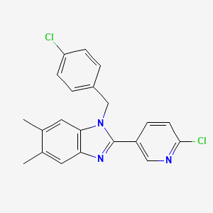 molecular formula C21H17Cl2N3 B2371512 1-(4-chlorobenzyl)-2-(6-chloro-3-pyridinyl)-5,6-dimethyl-1H-1,3-benzimidazole CAS No. 337920-58-8
