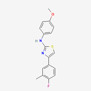 molecular formula C17H15FN2OS B2371518 4-(4-fluoro-3-methylphenyl)-N-(4-methoxyphenyl)-1,3-thiazol-2-amine CAS No. 1024574-55-7