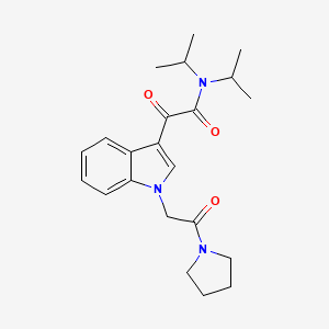 2-oxo-2-[1-(2-oxo-2-pyrrolidin-1-ylethyl)indol-3-yl]-N,N-di(propan-2-yl)acetamide