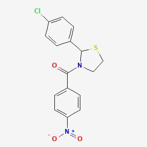 [2-(4-Chloro-phenyl)-thiazolidin-3-yl]-(4-nitro-phenyl)-methanone