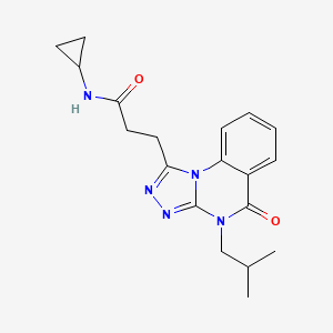 molecular formula C19H23N5O2 B2371539 N-cyclopropyl-3-(4-isobutyl-5-oxo-4,5-dihydro[1,2,4]triazolo[4,3-a]quinazolin-1-yl)propanamide CAS No. 902929-47-9