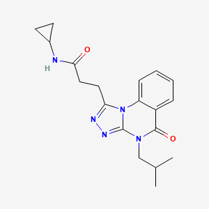 molecular formula C19H23N5O2 B2371539 N-环丙基-3-[4-(2-甲基丙基)-5-氧代-4H,5H-[1,2,4]三唑并[4,3-a]喹唑啉-1-基]丙酰胺 CAS No. 902929-47-9