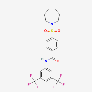 4-(azepan-1-ylsulfonyl)-N-(3,5-bis(trifluoromethyl)phenyl)benzamide