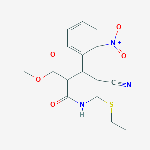 Methyl 5-cyano-6-(ethylsulfanyl)-2-hydroxy-4-(2-nitrophenyl)-3,4-dihydropyridine-3-carboxylate