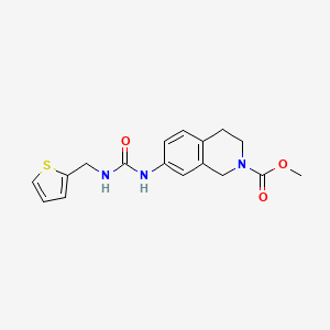 molecular formula C17H19N3O3S B2371550 methyl 7-(3-(thiophen-2-ylmethyl)ureido)-3,4-dihydroisoquinoline-2(1H)-carboxylate CAS No. 1448050-21-2