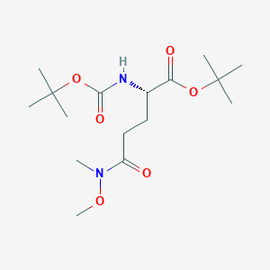 molecular formula C16H30N2O6 B2371553 (S)-tert-Butyl 2-((tert-butoxycarbonyl)amino)-5-(methoxy(methyl)amino)-5-oxopentanoate CAS No. 197159-25-4