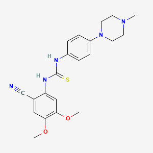 molecular formula C21H25N5O2S B2371555 N-(2-cyano-4,5-dimethoxyphenyl)-N'-[4-(4-methylpiperazino)phenyl]thiourea CAS No. 343375-05-3