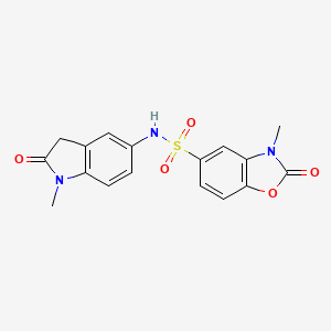 3-methyl-N-(1-methyl-2-oxoindolin-5-yl)-2-oxo-2,3-dihydrobenzo[d]oxazole-5-sulfonamide