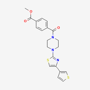 molecular formula C20H19N3O3S2 B2371564 Methyl 4-(4-(4-(thiophen-3-yl)thiazol-2-yl)piperazine-1-carbonyl)benzoate CAS No. 1448133-30-9