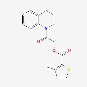 molecular formula C17H17NO3S B2371574 2-(3,4-二氢喹啉-1(2H)-基)-2-氧代乙基 3-甲基噻吩-2-羧酸酯 CAS No. 387854-18-4