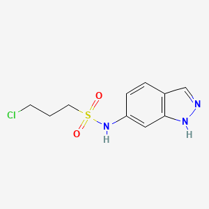 molecular formula C10H12ClN3O2S B2371579 3-氯-N-(1H-吲唑-6-基)丙烷-1-磺酰胺 CAS No. 1092345-50-0