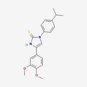 molecular formula C20H22N2O2S B2371582 4-(3,4-dimethoxyphenyl)-1-(4-isopropylphenyl)-1H-imidazole-2(3H)-thione CAS No. 866346-39-6