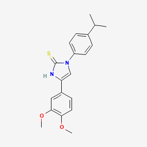 molecular formula C20H22N2O2S B2371582 4-(3,4-二甲氧基苯基)-1-(4-异丙基苯基)-1H-咪唑-2(3H)-硫酮 CAS No. 866346-39-6