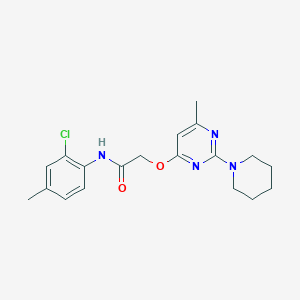 molecular formula C19H23ClN4O2 B2371584 N-(2-chloro-4-methylphenyl)-2-((6-methyl-2-(piperidin-1-yl)pyrimidin-4-yl)oxy)acetamide CAS No. 1226430-51-8