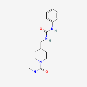 molecular formula C16H24N4O2 B2371586 N,N-dimethyl-4-((3-phenylureido)methyl)piperidine-1-carboxamide CAS No. 2034284-34-7