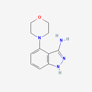 molecular formula C11H14N4O B2371591 4-吗啉基-1H-吲唑-3-胺 CAS No. 1036647-63-8