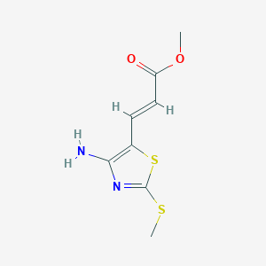 molecular formula C8H10N2O2S2 B2371594 methyl (E)-3-(4-amino-2-methylsulfanyl-1,3-thiazol-5-yl)prop-2-enoate CAS No. 134169-65-6