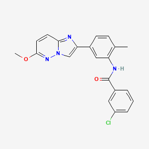 molecular formula C21H17ClN4O2 B2371597 3-chloro-N-(5-(6-methoxyimidazo[1,2-b]pyridazin-2-yl)-2-methylphenyl)benzamide CAS No. 946322-84-5