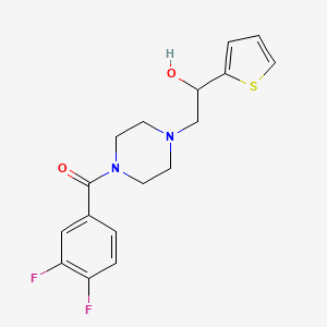 (3,4-Difluorophenyl)(4-(2-hydroxy-2-(thiophen-2-yl)ethyl)piperazin-1-yl)methanone