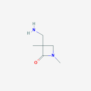 molecular formula C6H12N2O B2371609 3-(Aminomethyl)-1,3-dimethylazetidin-2-one CAS No. 2169138-89-8