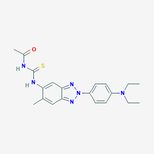 molecular formula C20H24N6OS B237162 N-({2-[4-(diethylamino)phenyl]-6-methyl-2H-benzotriazol-5-yl}carbamothioyl)acetamide 