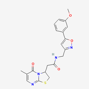 N-((5-(3-methoxyphenyl)isoxazol-3-yl)methyl)-2-(6-methyl-5-oxo-3,5-dihydro-2H-thiazolo[3,2-a]pyrimidin-3-yl)acetamide