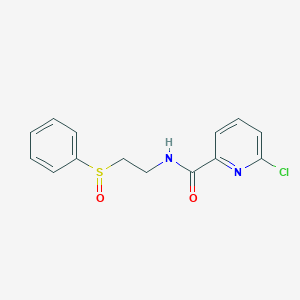 molecular formula C14H13ClN2O2S B2371644 N-[2-(苯甲亚磺酰基)乙基]-6-氯吡啶-2-甲酰胺 CAS No. 1436117-01-9