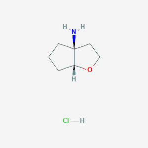 molecular formula C7H14ClNO B2371652 (3aS,6aR)-六氢-2H-环戊并[b]呋喃-3a-胺盐酸盐 CAS No. 2059908-47-1
