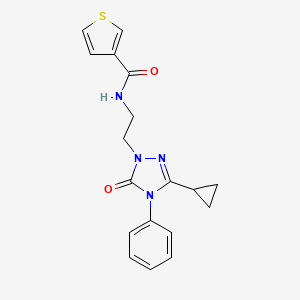 N-(2-(3-cyclopropyl-5-oxo-4-phenyl-4,5-dihydro-1H-1,2,4-triazol-1-yl)ethyl)thiophene-3-carboxamide