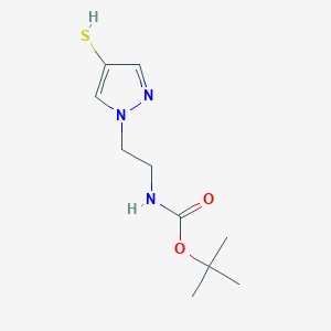 molecular formula C10H17N3O2S B2371659 Tert-butyl N-[2-(4-sulfanylpyrazol-1-yl)ethyl]carbamate CAS No. 2248352-91-0