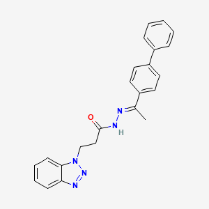 molecular formula C23H21N5O B2371662 3-(1H-benzotriazol-1-yl)-N'-[(1E)-1-(biphenyl-4-yl)ethylidene]propanehydrazide CAS No. 393533-57-8