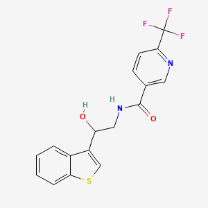 molecular formula C17H13F3N2O2S B2371663 N-(2-(苯并[b]噻吩-3-基)-2-羟乙基)-6-(三氟甲基)烟酰胺 CAS No. 2034346-65-9
