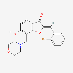 (2Z)-2-[(2-bromophenyl)methylidene]-6-hydroxy-7-(morpholin-4-ylmethyl)-1-benzofuran-3-one