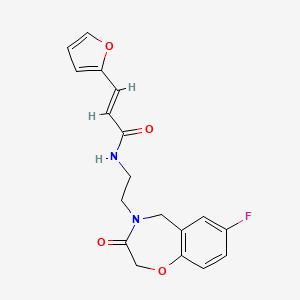 (E)-N-(2-(7-fluoro-3-oxo-2,3-dihydrobenzo[f][1,4]oxazepin-4(5H)-yl)ethyl)-3-(furan-2-yl)acrylamide