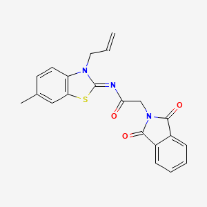 molecular formula C21H17N3O3S B2371685 (Z)-N-(3-烯丙基-6-甲基苯并[d]噻唑-2(3H)-亚甲基)-2-(1,3-二氧代异吲哚林-2-基)乙酰胺 CAS No. 865174-52-3