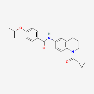 molecular formula C23H26N2O3 B2371713 N-(1-(环丙烷羰基)-1,2,3,4-四氢喹啉-6-基)-4-异丙氧基苯甲酰胺 CAS No. 946245-35-8