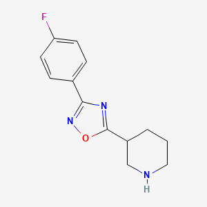 molecular formula C13H14FN3O B2371714 3-[3-(4-Fluorophenyl)-1,2,4-oxadiazol-5-yl]piperidine CAS No. 851882-55-8