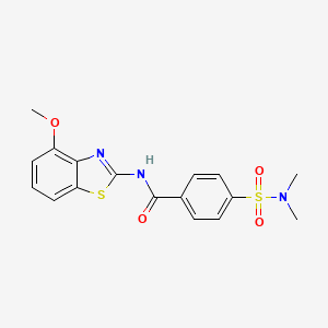 molecular formula C17H17N3O4S2 B2371715 4-(二甲基氨磺酰基)-N-(4-甲氧基-1,3-苯并噻唑-2-基)苯甲酰胺 CAS No. 313529-29-2