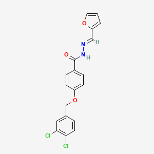 molecular formula C19H14Cl2N2O3 B2371725 4-[(3,4-二氯苄基)氧基]-N'-[(E)-2-呋喃基亚甲基]苯甲酰肼 CAS No. 303987-46-4